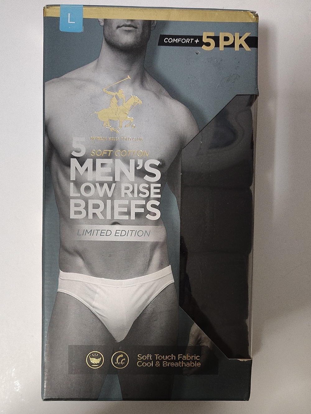 Beverly Hills Polo Club Men's Low Rise Briefs - 5 Pack - Size L
